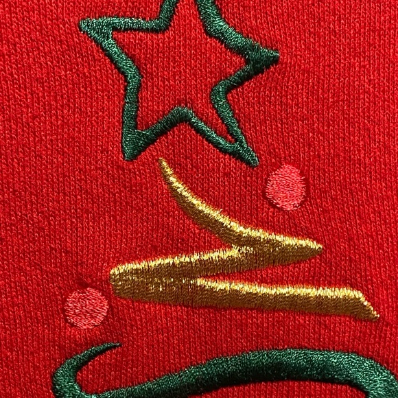 Vintage Endless Designs Sz 3X Embroidered Turtleneck Sweatshirt Merry Christmas - Picture 6 of 6